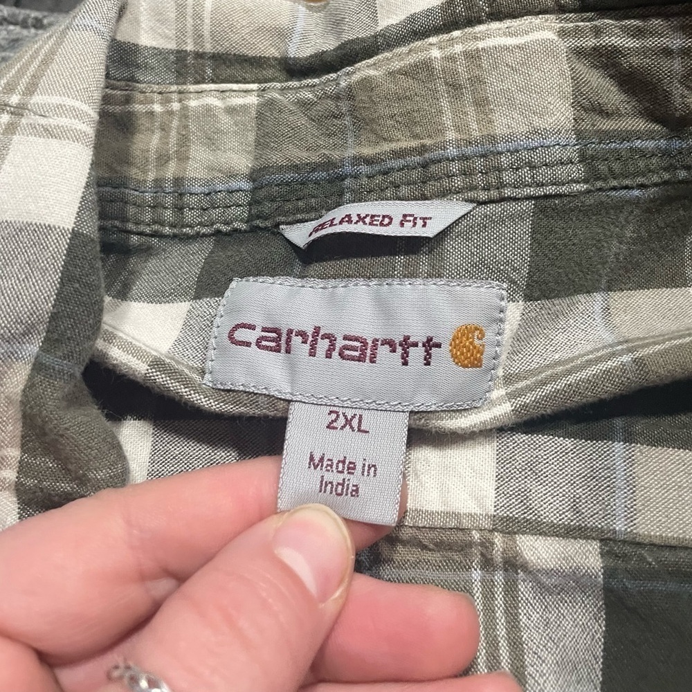 Carhartt Men’s Botton Down Plaid Relaxed Fit Long Sleeve Size 2X - Picture 3 of 6
